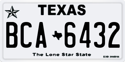 TX license plate BCA6432
