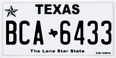 TX license plate BCA6433