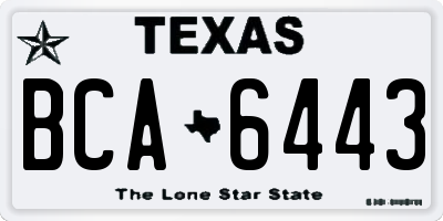 TX license plate BCA6443