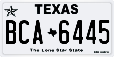 TX license plate BCA6445