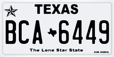 TX license plate BCA6449