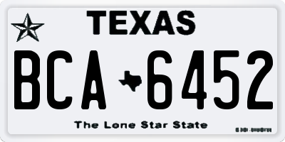 TX license plate BCA6452