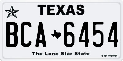 TX license plate BCA6454