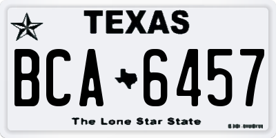 TX license plate BCA6457