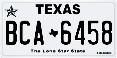 TX license plate BCA6458