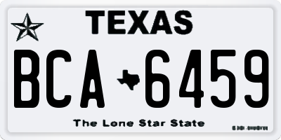 TX license plate BCA6459