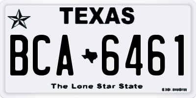 TX license plate BCA6461