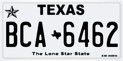 TX license plate BCA6462