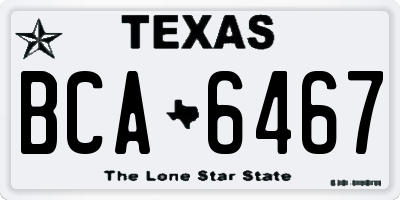 TX license plate BCA6467