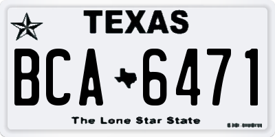 TX license plate BCA6471