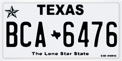 TX license plate BCA6476