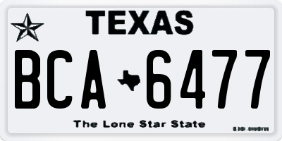 TX license plate BCA6477