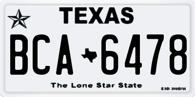 TX license plate BCA6478