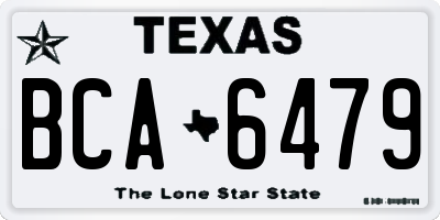 TX license plate BCA6479