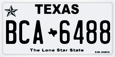 TX license plate BCA6488