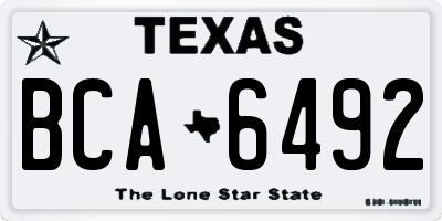TX license plate BCA6492