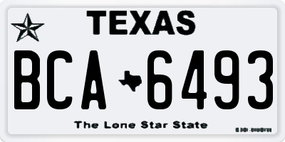 TX license plate BCA6493