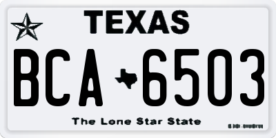 TX license plate BCA6503