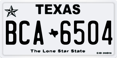 TX license plate BCA6504