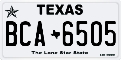 TX license plate BCA6505