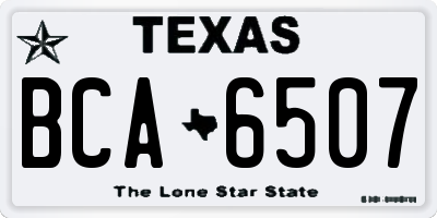TX license plate BCA6507