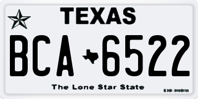 TX license plate BCA6522