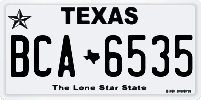 TX license plate BCA6535