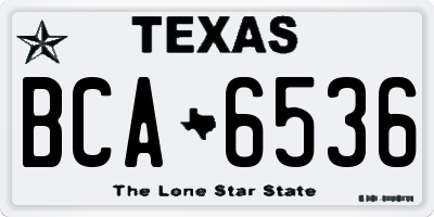 TX license plate BCA6536