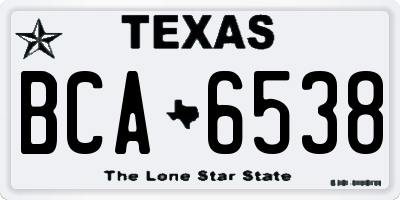 TX license plate BCA6538