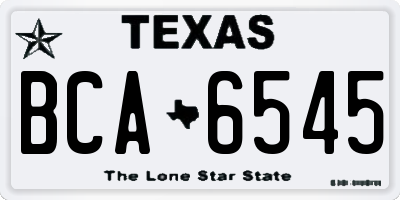 TX license plate BCA6545