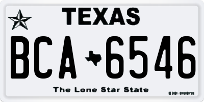TX license plate BCA6546