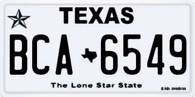 TX license plate BCA6549