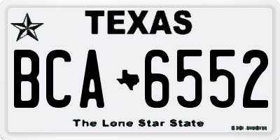 TX license plate BCA6552