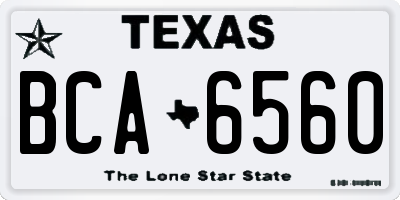 TX license plate BCA6560