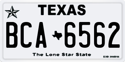 TX license plate BCA6562