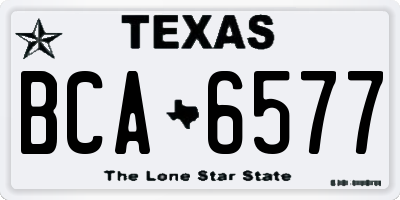 TX license plate BCA6577