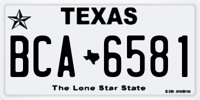 TX license plate BCA6581