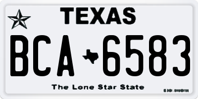 TX license plate BCA6583