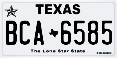 TX license plate BCA6585