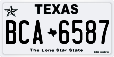 TX license plate BCA6587