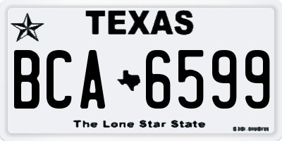 TX license plate BCA6599