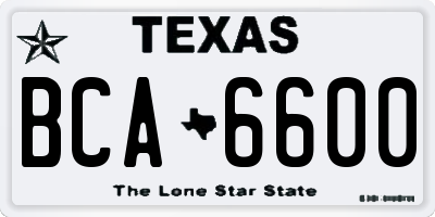 TX license plate BCA6600