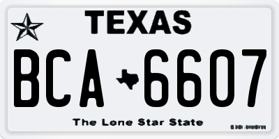 TX license plate BCA6607