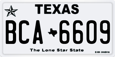 TX license plate BCA6609