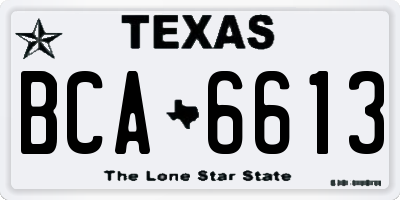 TX license plate BCA6613