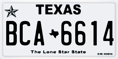 TX license plate BCA6614