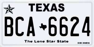 TX license plate BCA6624