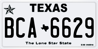 TX license plate BCA6629