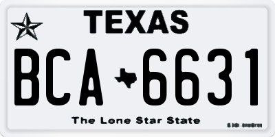 TX license plate BCA6631