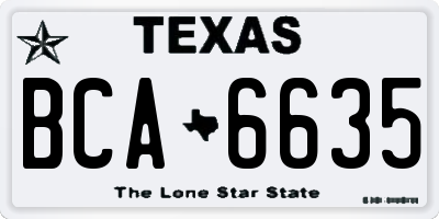 TX license plate BCA6635